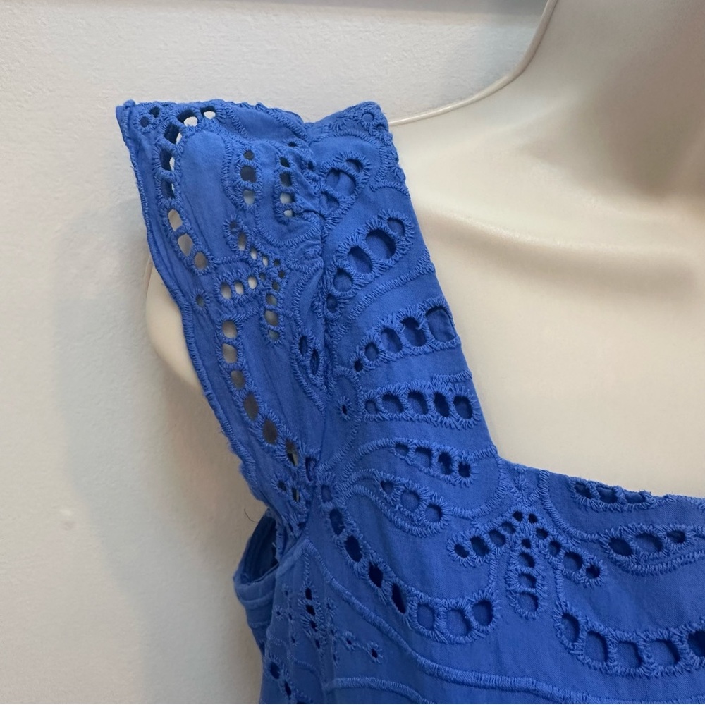 Talbots size 2p blue eyelet dress - Picture 8 of 10